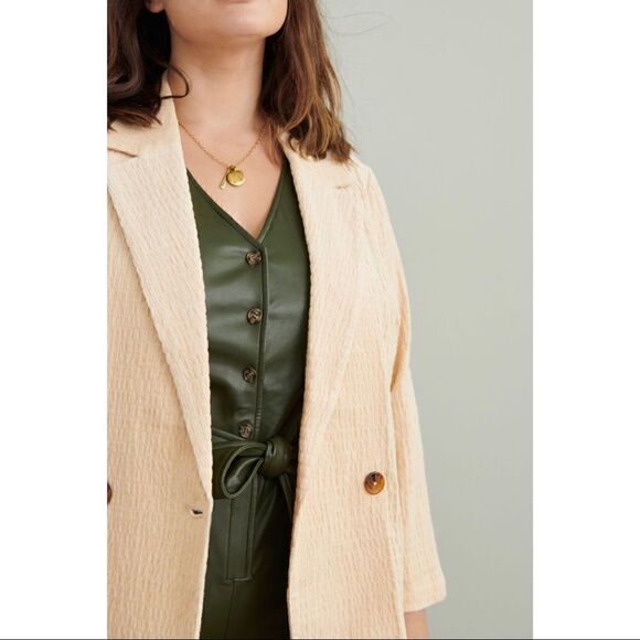 NEW Anthropologie Daniel Rainn Carlee Beige Button Front Corduroy Blazer X-Small - Picture 5 of 7